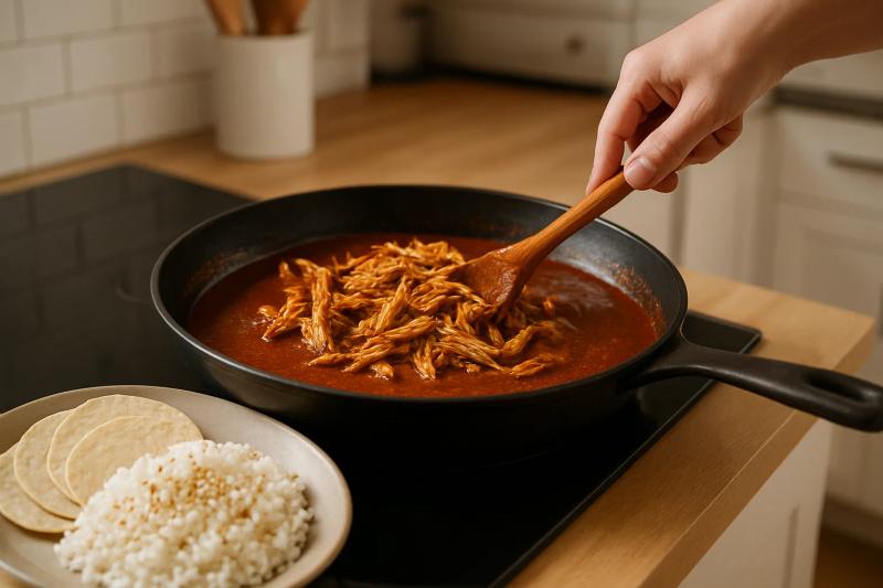 Paso 7 de Mole de Xico