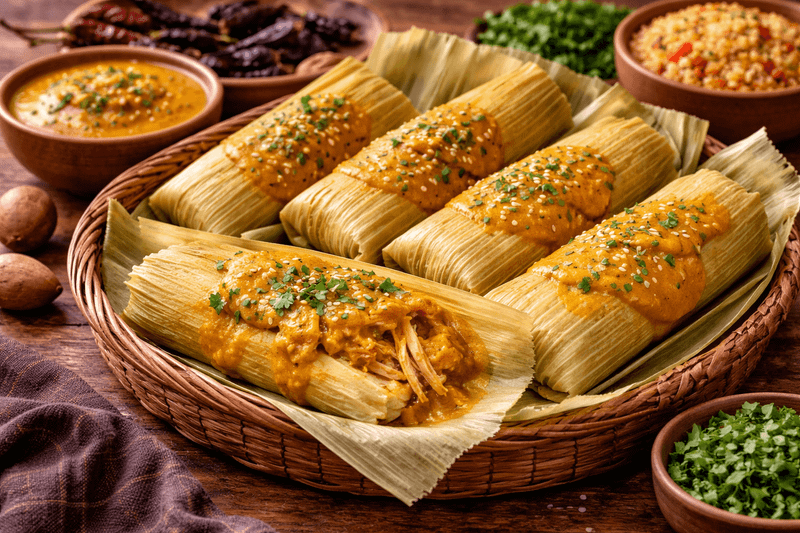 Tamales de Mole Amarillo