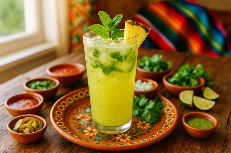 Agua de Piña con Hierbabuena