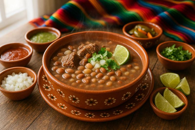Gallina Pinta (Sonoran Pinto Bean and Wheat Broth)