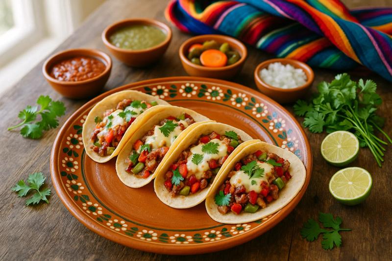 Tacos de Alambre con Queso