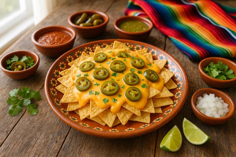 Nachos con Queso y Jalapeños