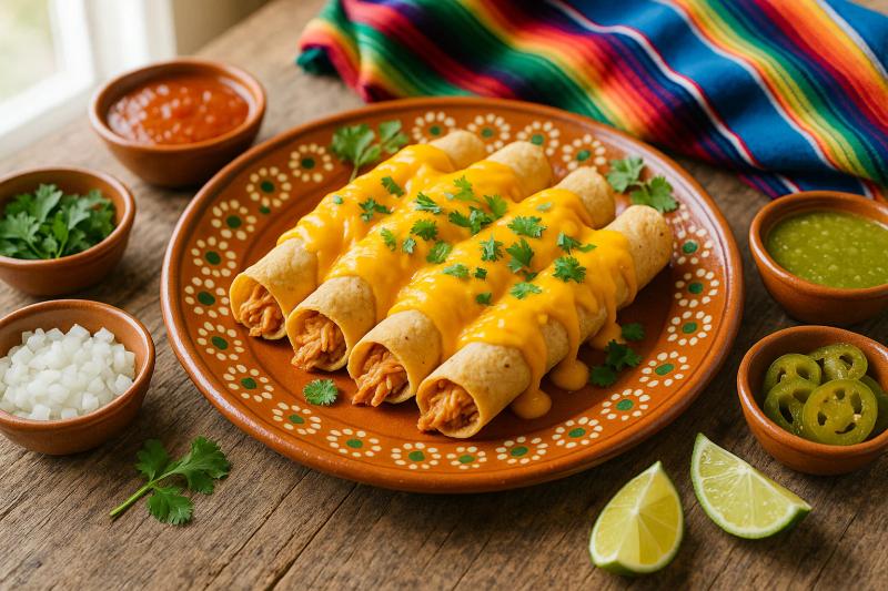 Flautas Tex-Mex con Queso