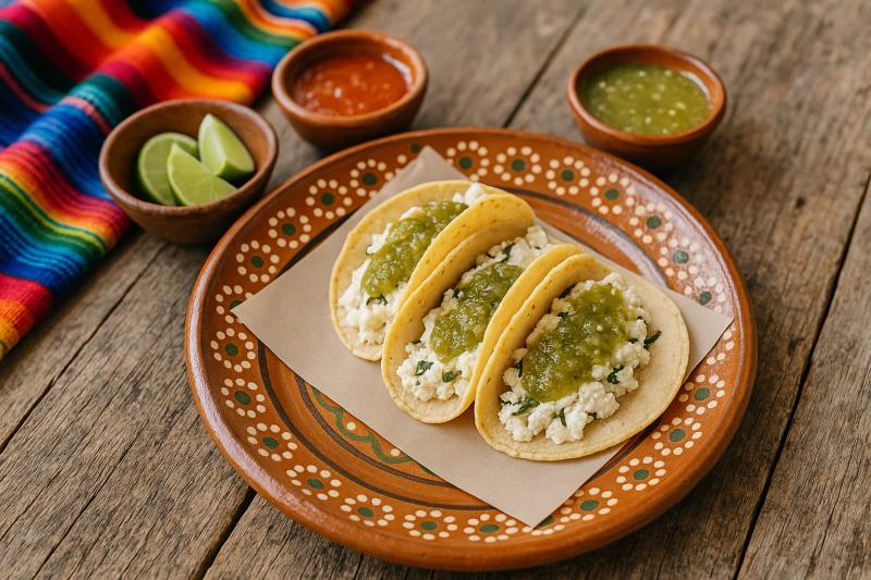 Tacos de Requesón con Epazote