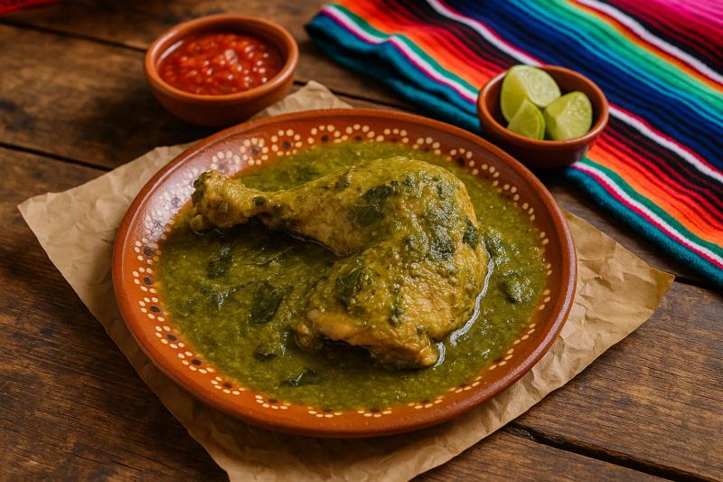 Pollo en Salsa de Hoja Santa