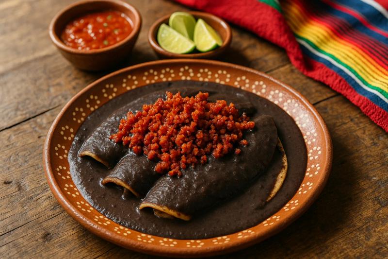 Enfrijoladas con Chorizo