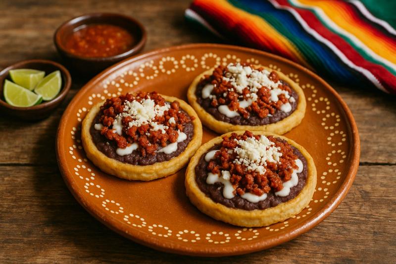 Sopes de Chorizo con Frijol