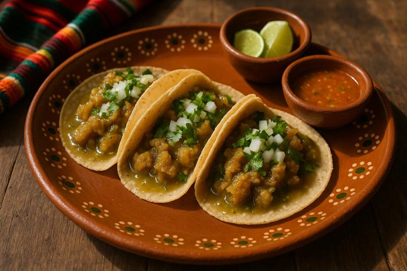 Tacos de Chicharrón en Salsa Verde