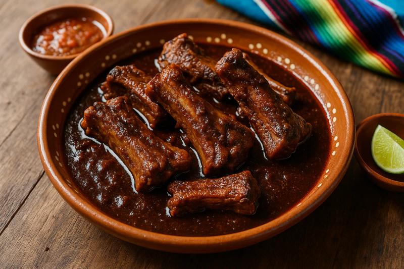 Costillas de Cerdo en Salsa de Pasilla