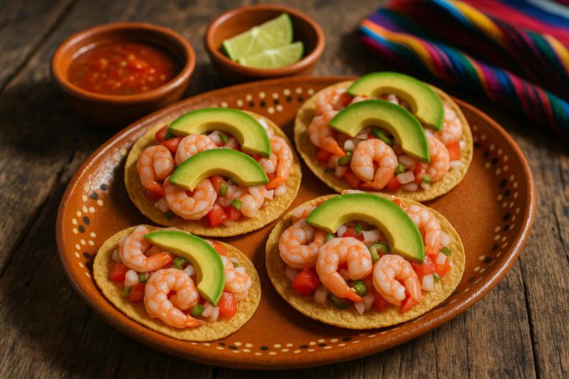 Tostadas de Ceviche de Camarón