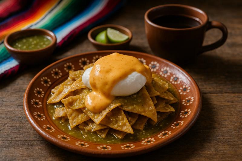 Chilaquiles con Huevo Benedictino