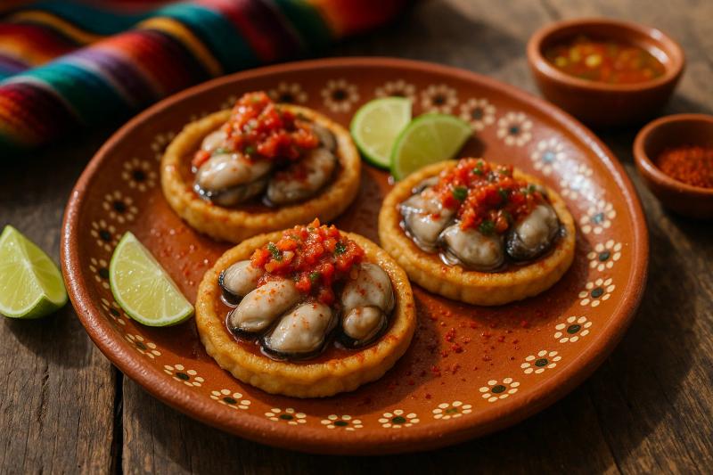 Sopes Nayaritas de Ostión