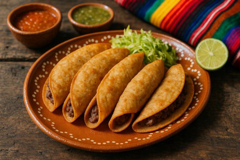 Tacos Dorados de Frijol