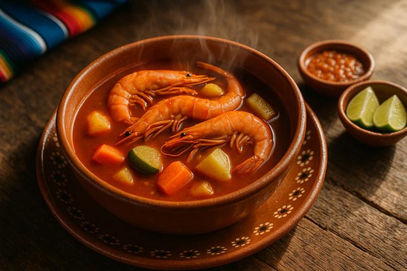 Caldo Rojo de Camarón