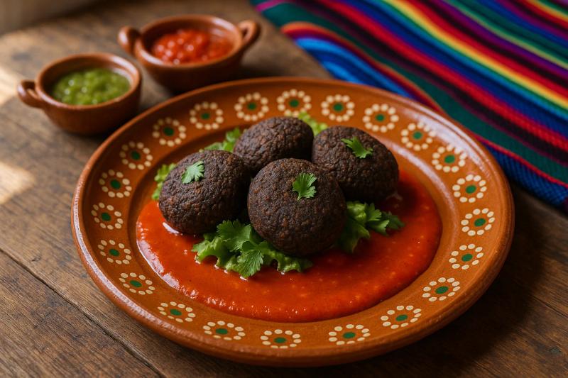 Falafel de Frijol Negro con Salsa de Chipotle