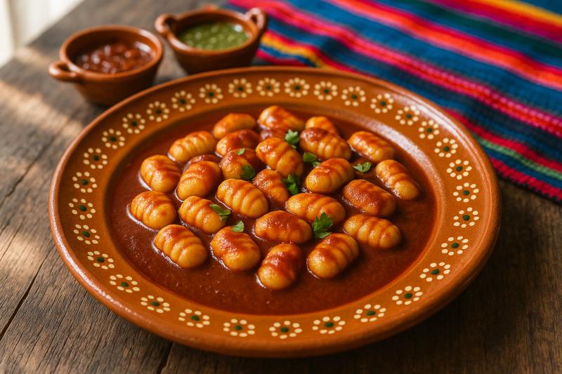 Gnocchi en Salsa de Chile Pasilla