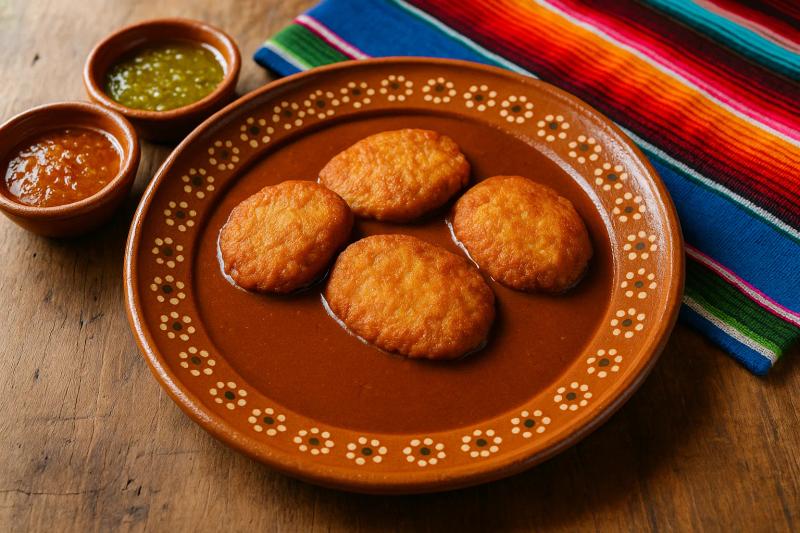 Tortas de Camarón en Mole