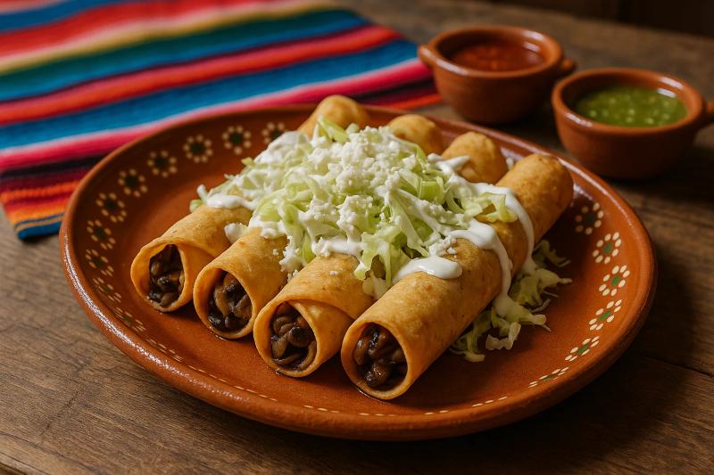 Flautas Veganas de Champiñón