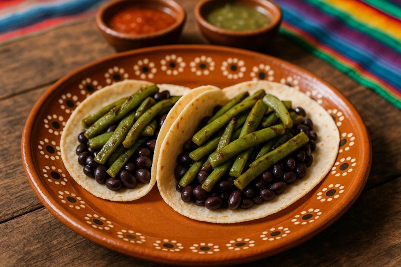 Tacos de Nopal y Frijol Negro