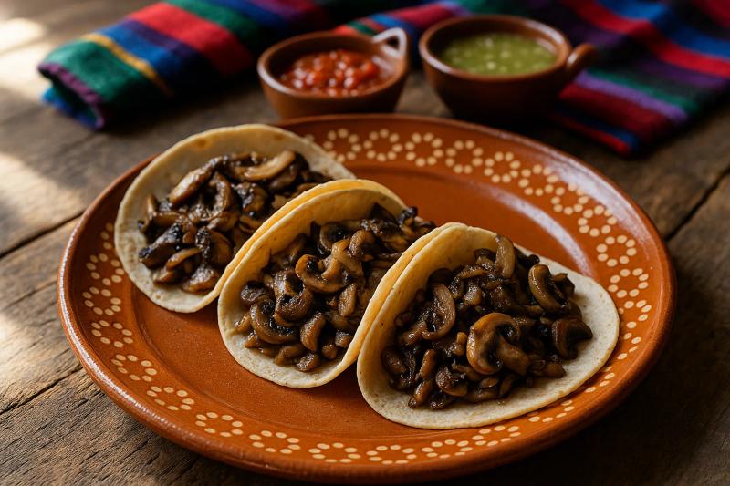 Tacos de Hongos al Comal