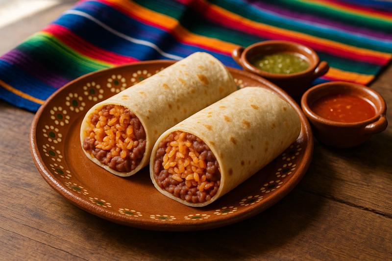 Bean and Red Rice Burritos