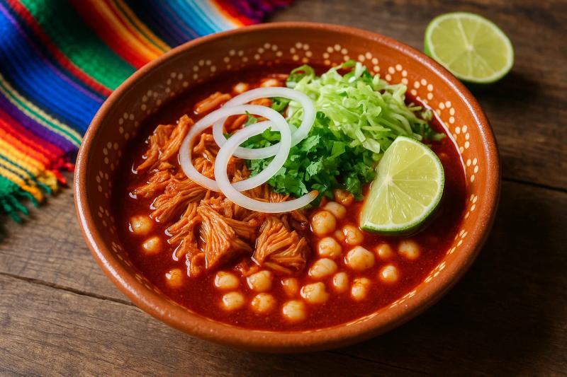 Foto de Pozole Rojo de Jackfruit