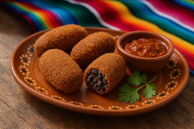 Foto de Croquetas de Frijol Negro y Chipotle