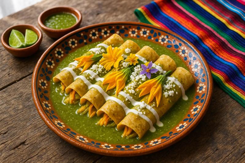 Enchiladas de Flor de Calabaza